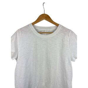 J.Crew White Girlfriend Tee Size L 100% Cotton New With Tags Made In Philippines